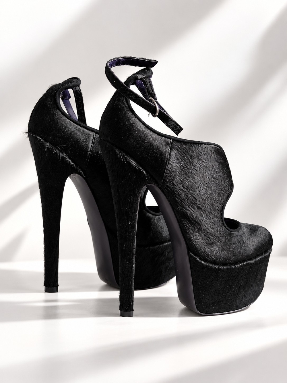 LONDON TRASH Pony Hair Heels